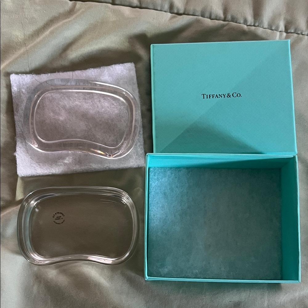 Tiffany & Co. Clear Crystal Dish with Iconic Blue Box